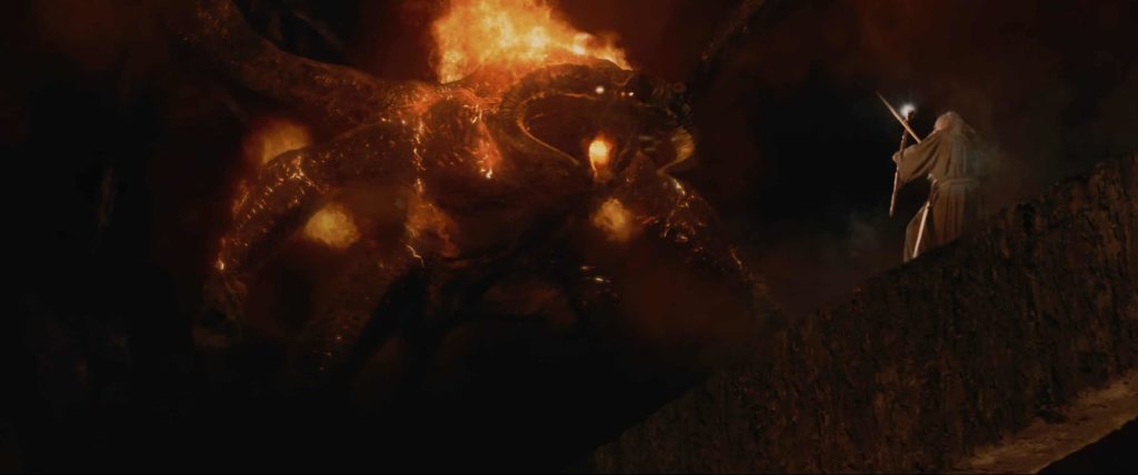 Gandalf and the Balrog in Moria 4k
