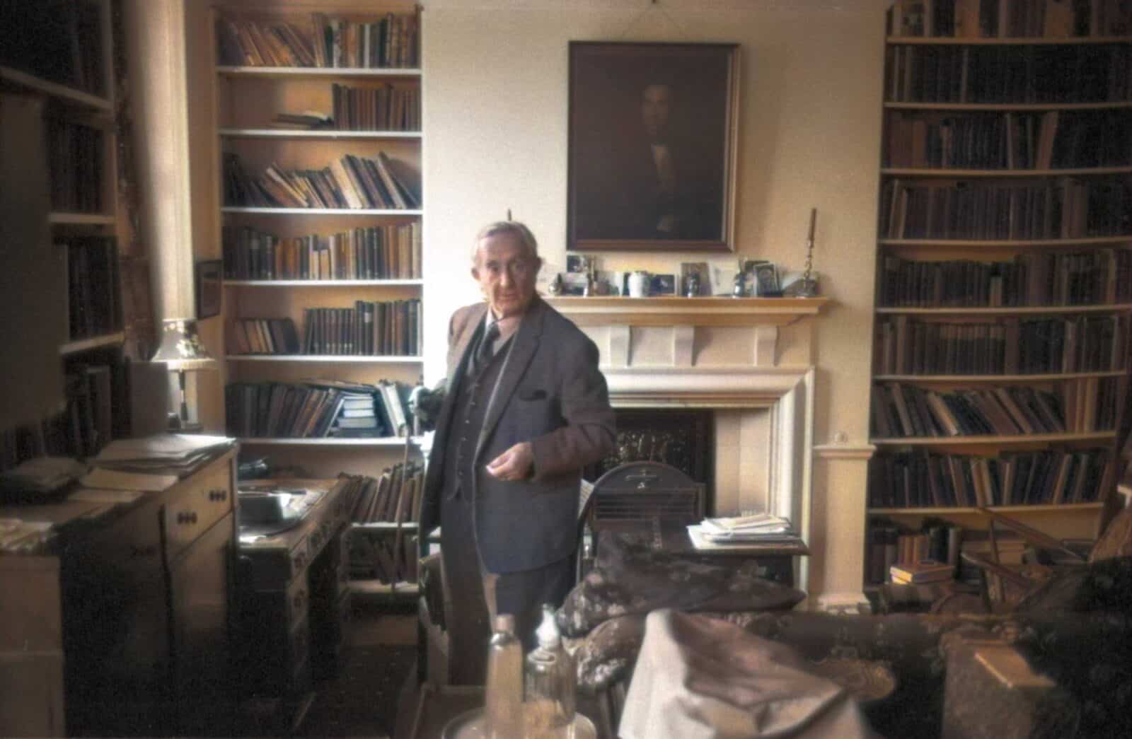 JRR Tolkien in His Study at Merton College