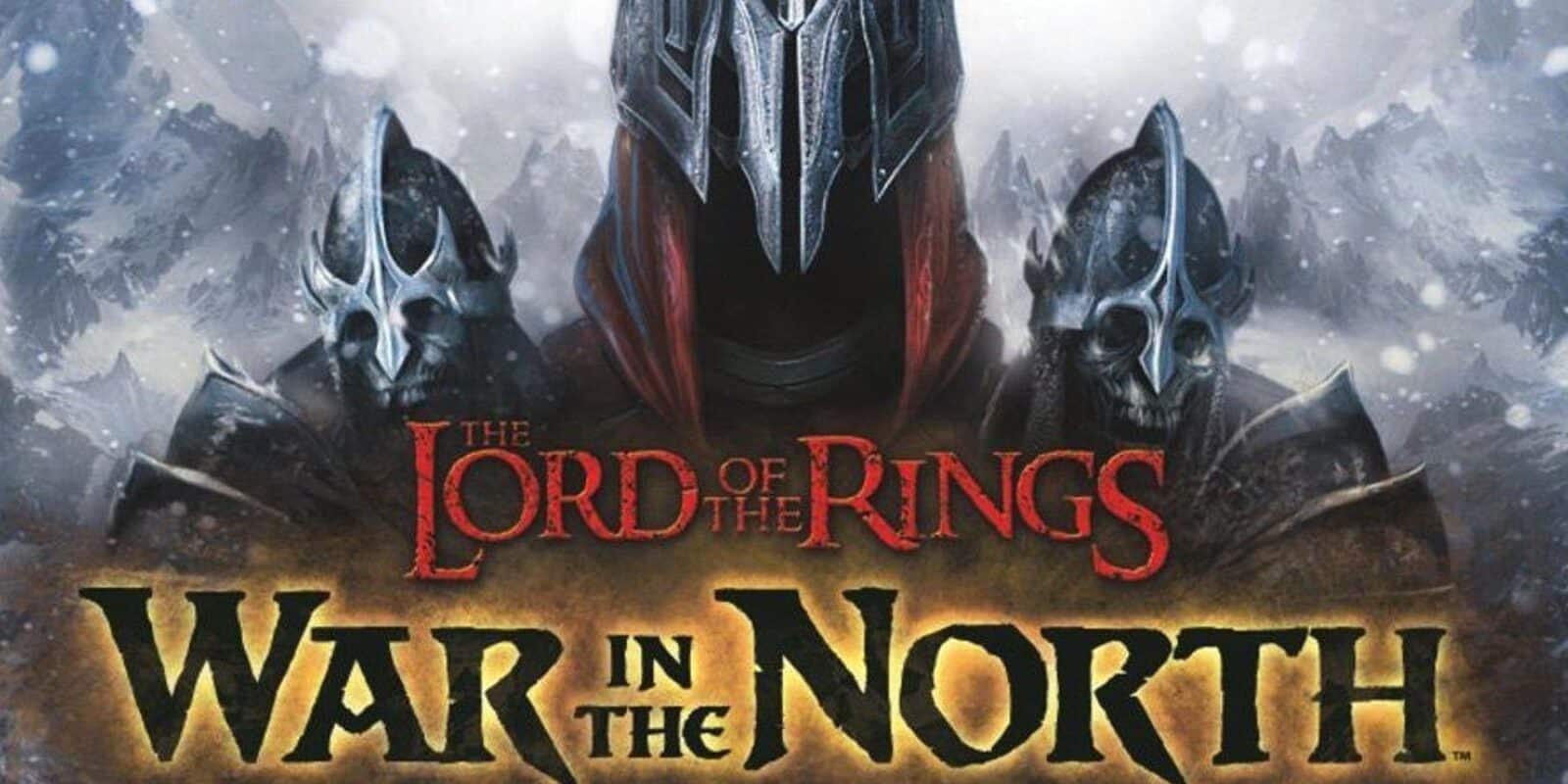 The Lord of the Rings: War in the North video game cover showing armored figures in snowy mountains, with the title in bold letters.