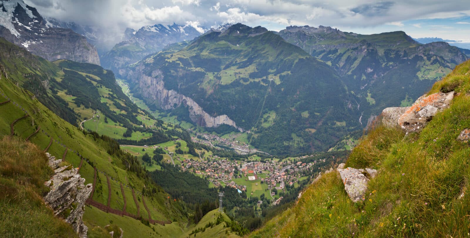 Lauterbrunnen Valley in Switzerland, inspiration for Tolkien's Rivendell